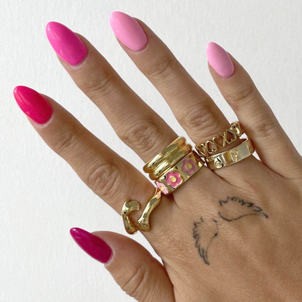 S925 sterling silver hand palm embrace joint ring - MOWTE