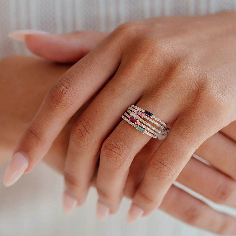 S925 sterling silver ins diamond ring engagement ring - MOWTE