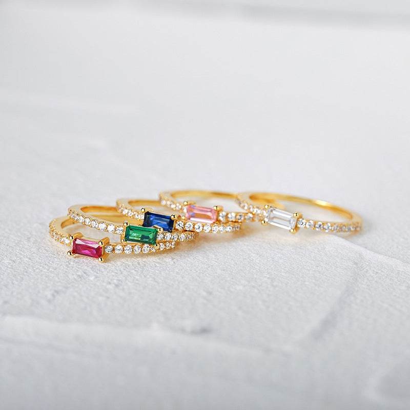 S925 sterling silver ins diamond ring engagement ring - MOWTE