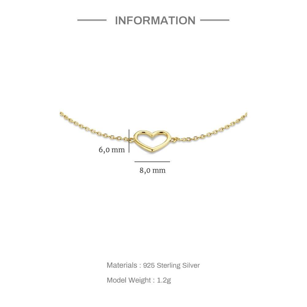 925 sterling silver women's heart stackable bracelet - MOWTE