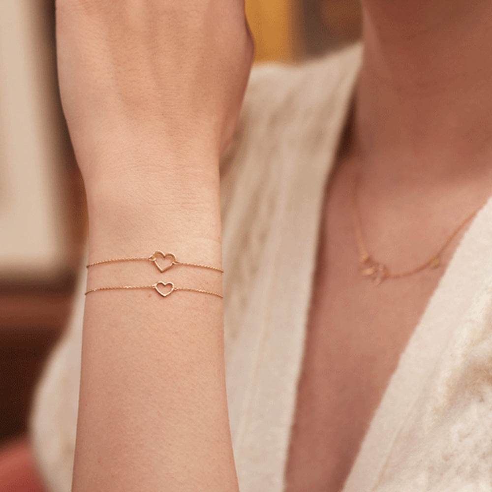 925 sterling silver women's heart stackable bracelet - MOWTE