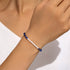 S925 sterling silver pearl blue gold stone retro bracelet - MOWTE