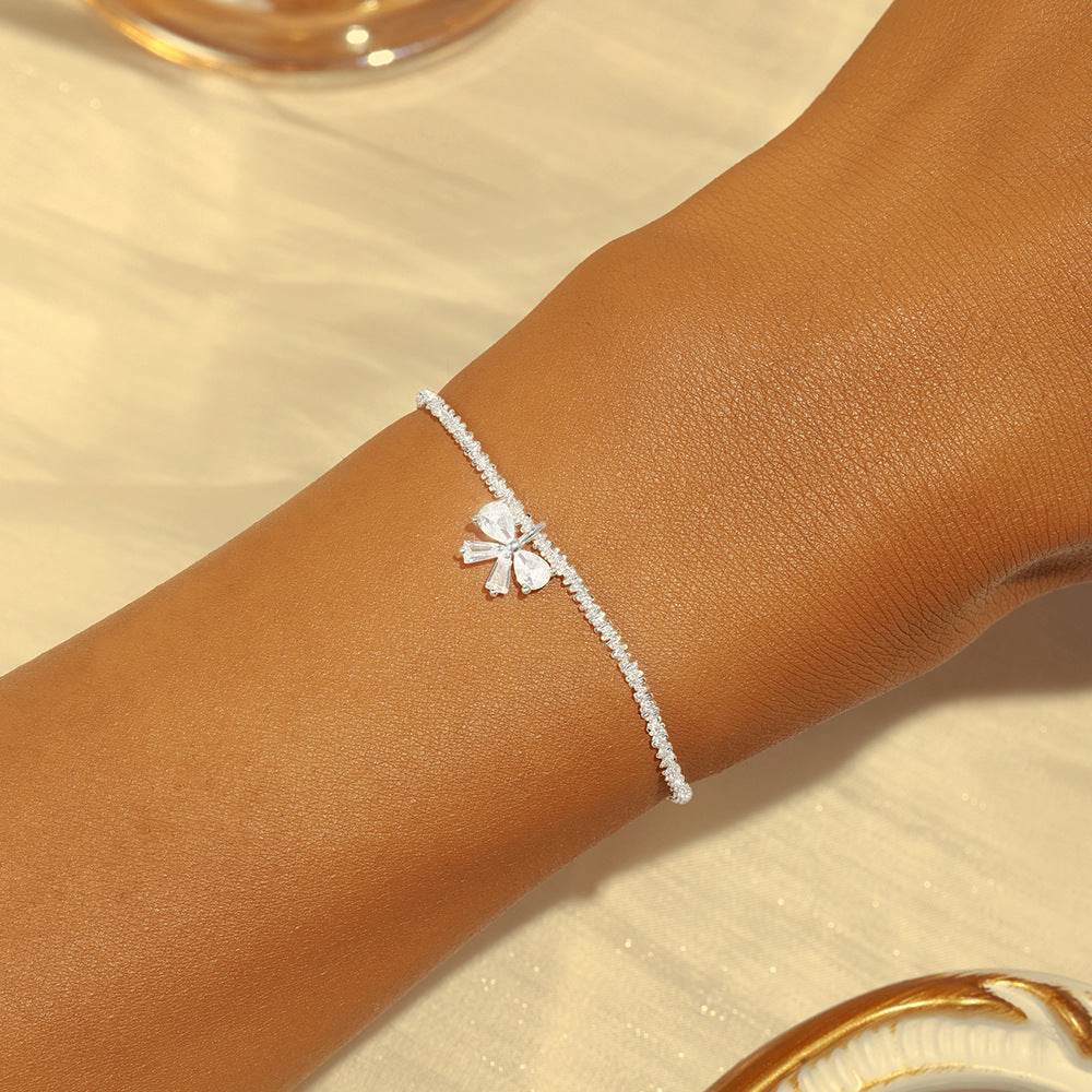 S925 sterling silver cauliflower chain bracelet with luxurious starry sky and moonlight gemstones - MOWTE