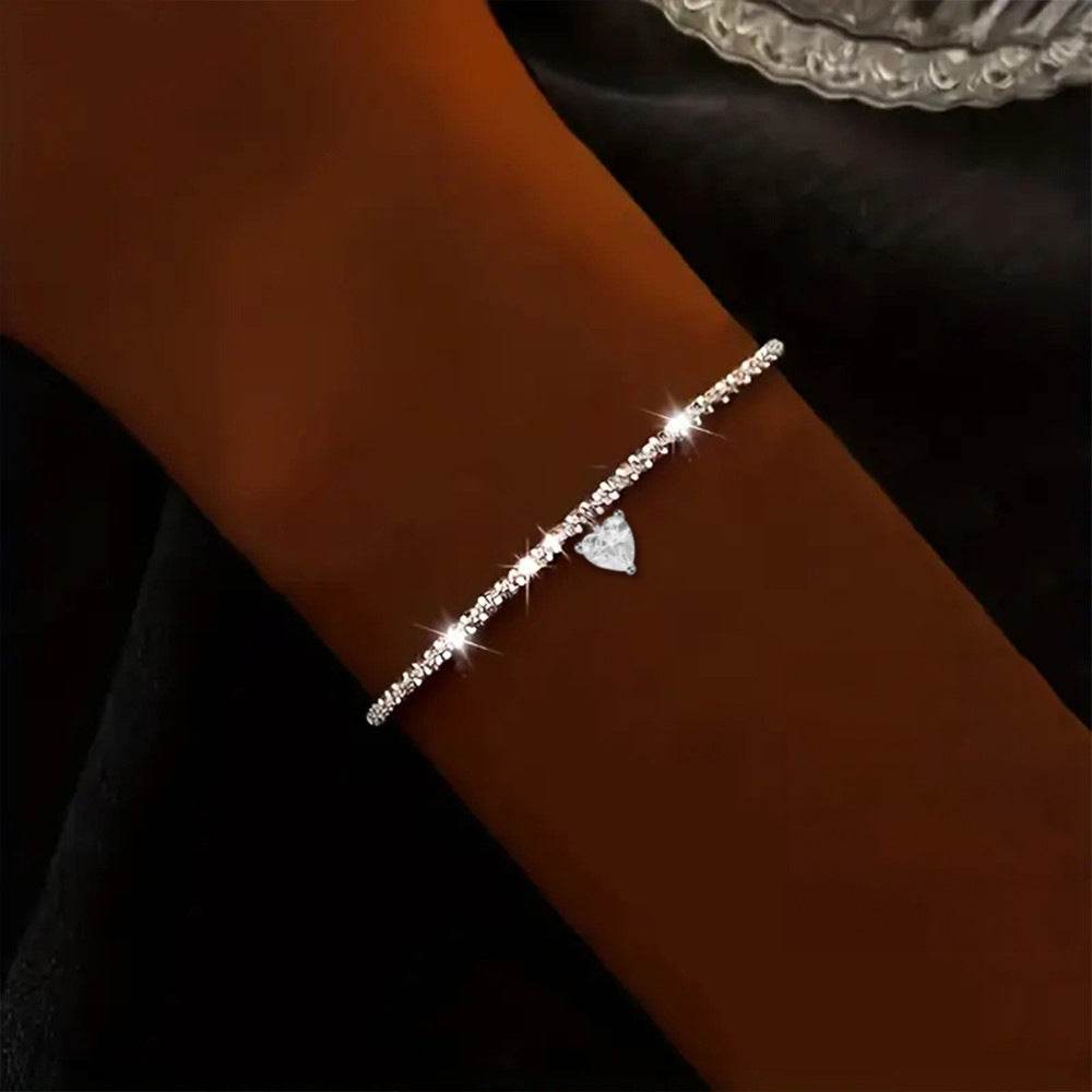 S925 sterling silver cauliflower chain bracelet with luxurious starry sky and moonlight gemstones - MOWTE