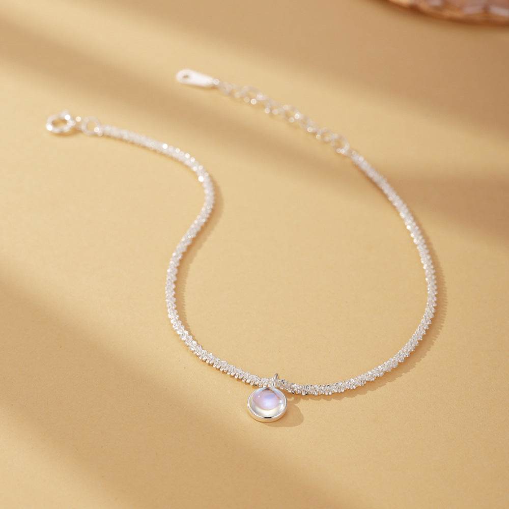 S925 sterling silver cauliflower chain bracelet with luxurious starry sky and moonlight gemstones - MOWTE