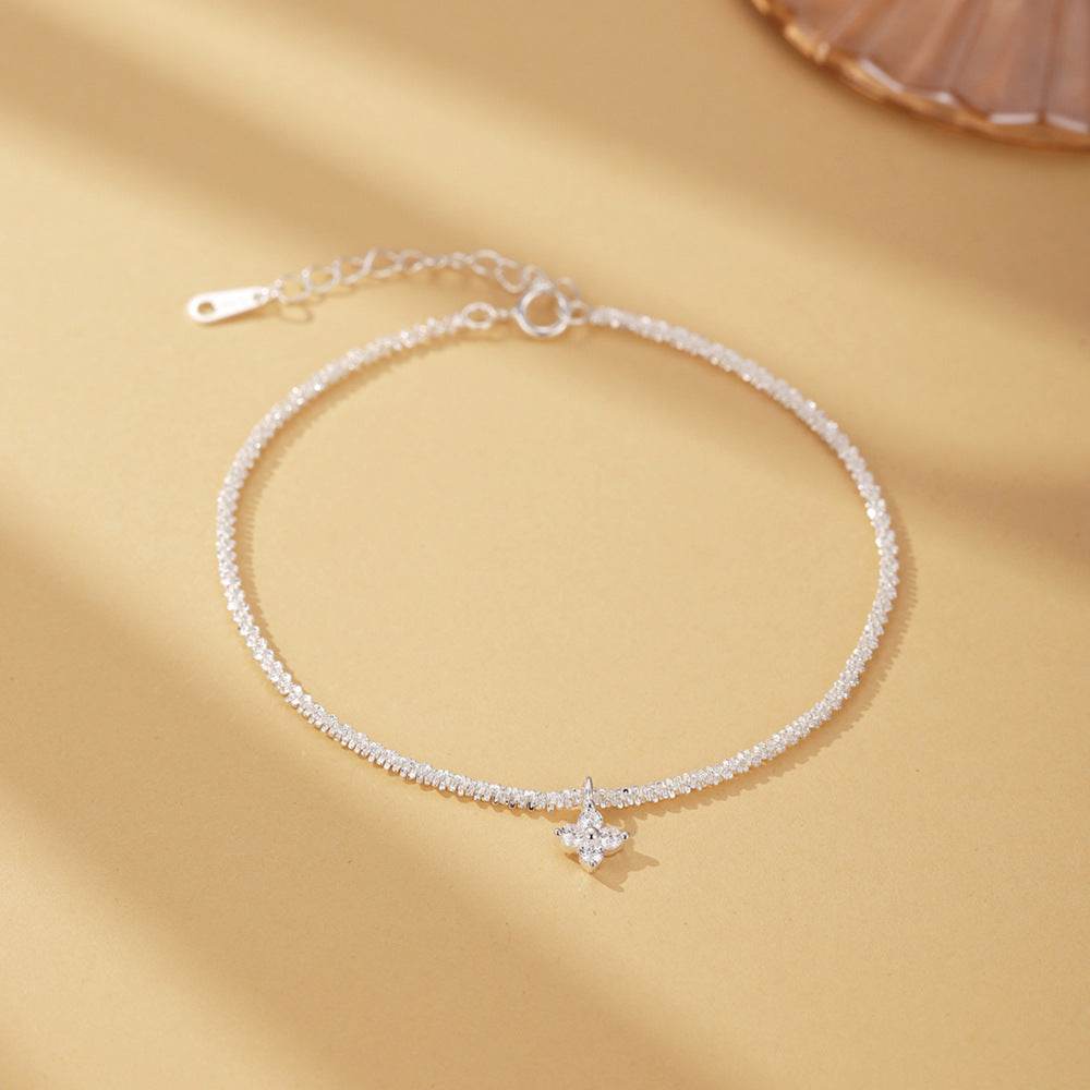 S925 sterling silver cauliflower chain bracelet with luxurious starry sky and moonlight gemstones - MOWTE