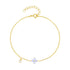 S925 Silver Blue Opal Lucky Clover Bracelet - MOWTE