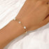 S925 sterling silver leaf grass pearl ins fashion bracelet - MOWTE