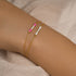 S925 sterling silver small gold bar oil dripping bracelet for women - MOWTE