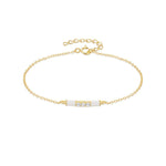 S925 sterling silver small gold bar oil dripping bracelet for women - MOWTE