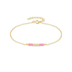 S925 sterling silver small gold bar oil dripping bracelet for women - MOWTE