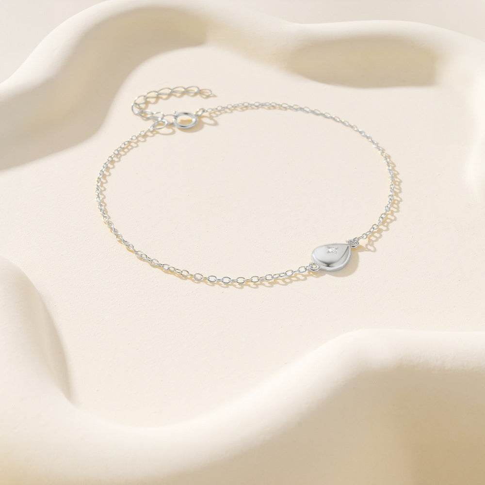 S925 sterling silver water droplet diamond women's bracelet - MOWTE