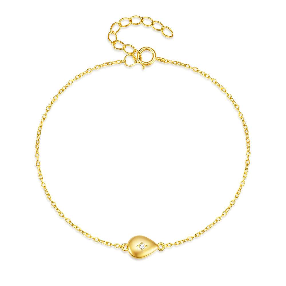 S925 sterling silver water droplet diamond women's bracelet - MOWTE