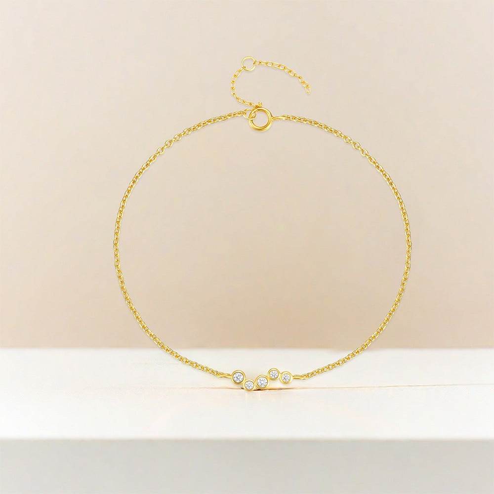 S925 sterling silver seven row diamond inlaid light luxury versatile bracelet - MOWTE