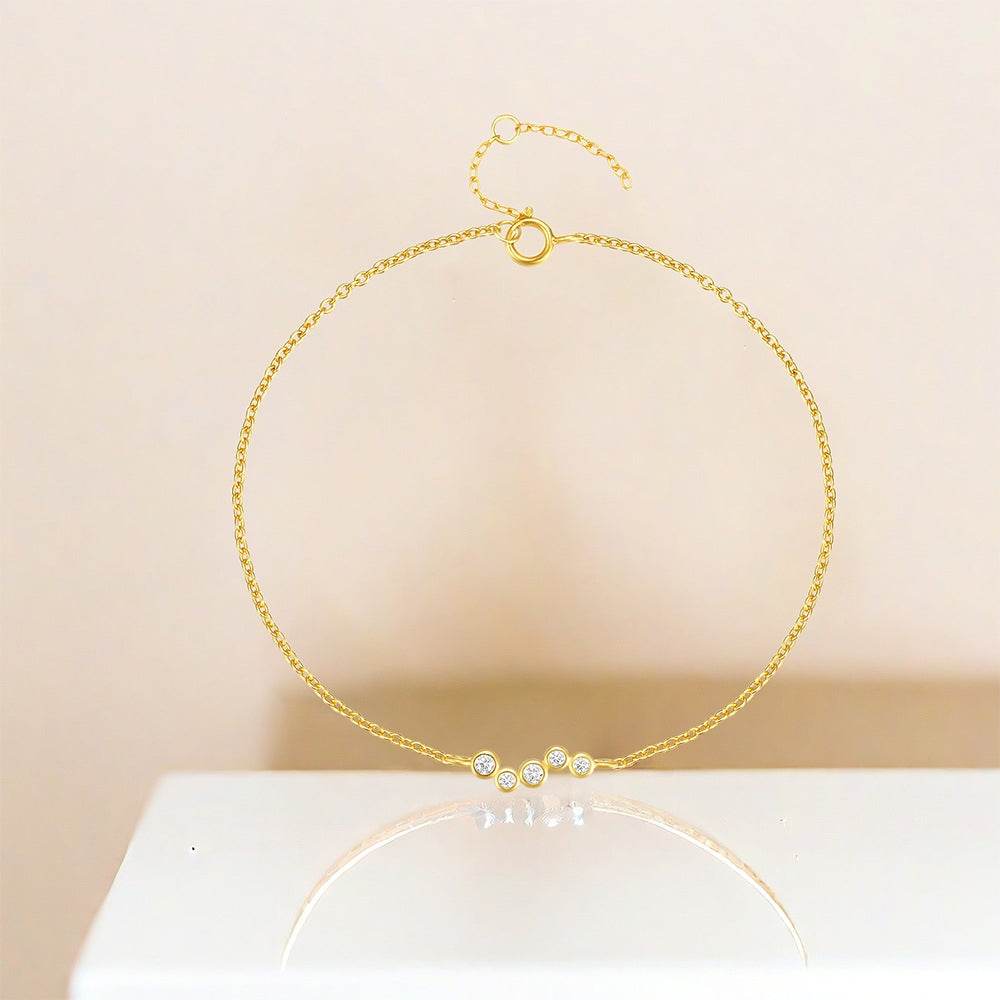 S925 sterling silver seven row diamond inlaid light luxury versatile bracelet - MOWTE