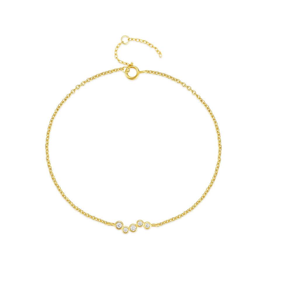 S925 sterling silver seven row diamond inlaid light luxury versatile bracelet - MOWTE