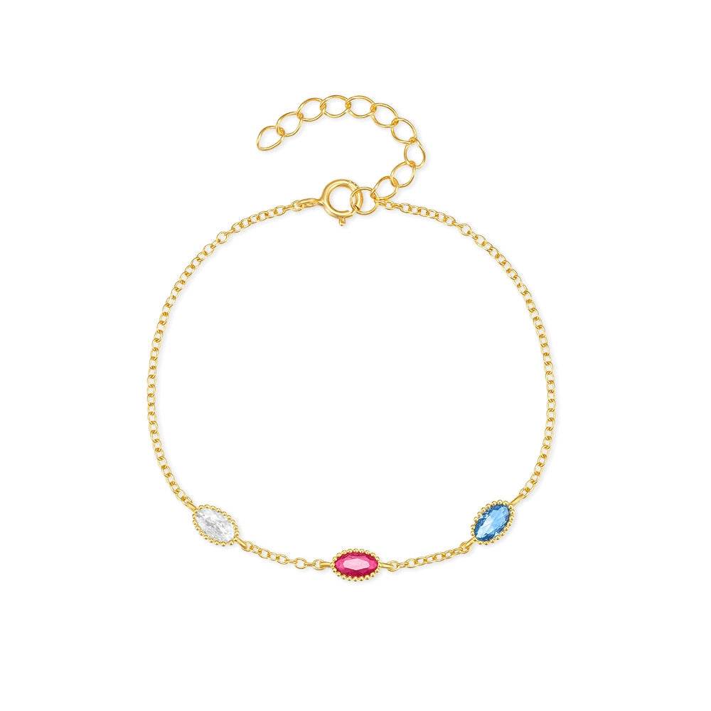 925 sterling silver color creative diamond edging and diamond setting versatile bracelet - MOWTE