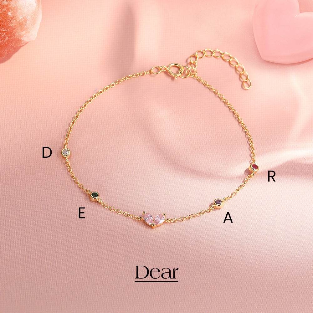 S925 Pure Silver Love Colorful Zircon Bracelet - MOWTE