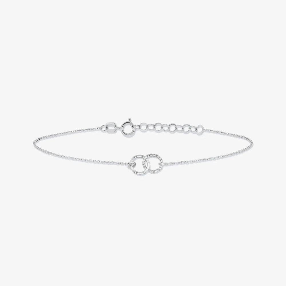S925 sterling silver versatile double circle ring women's bracelet - MOWTE