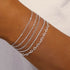 S925 pure silver chain women's DIY chain bracelet plated with bright silver - MOWTE