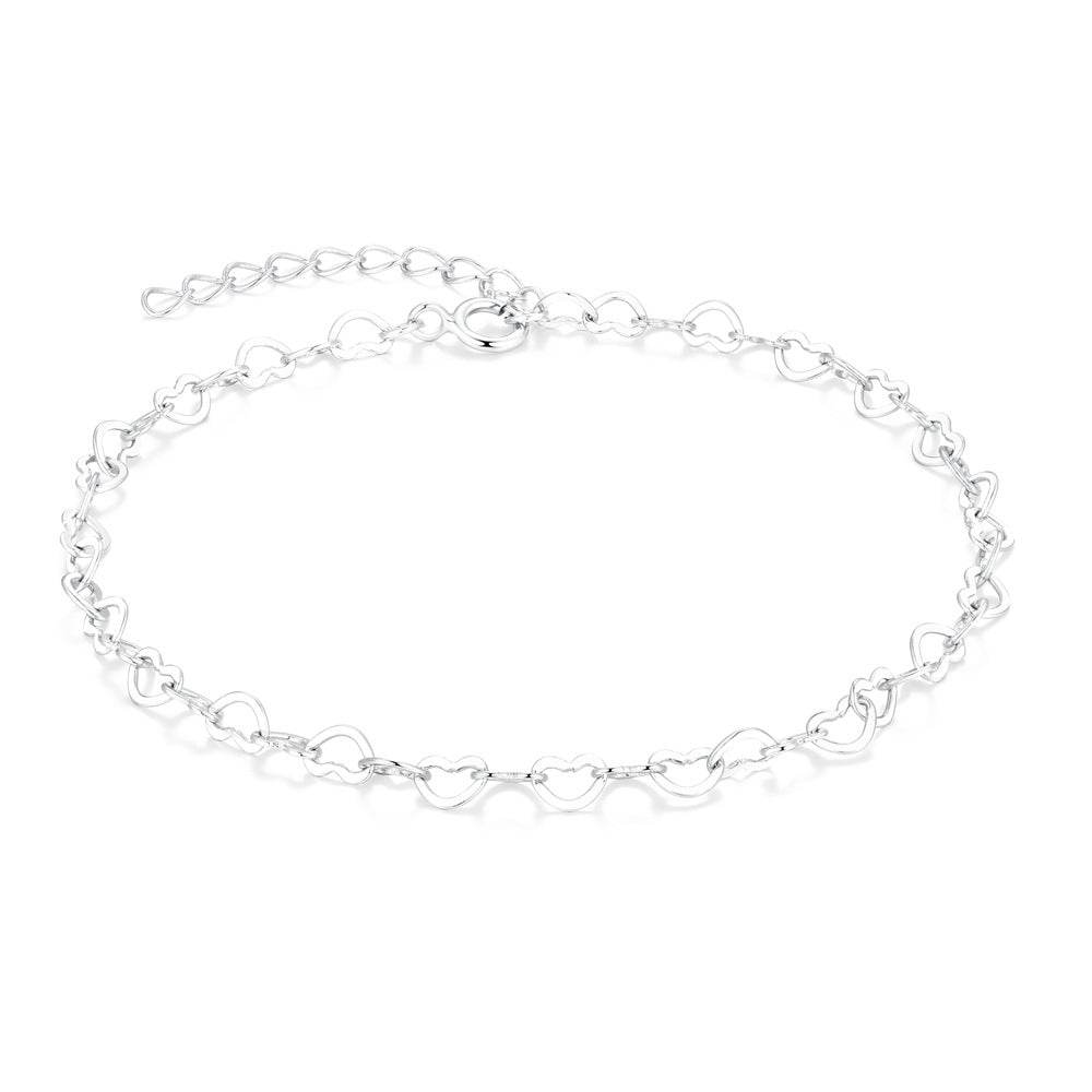 S925 pure silver chain women's DIY chain bracelet plated with bright silver - MOWTE