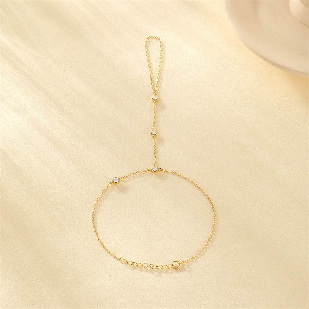 S925 pure silver finger bracelet for women - MOWTE