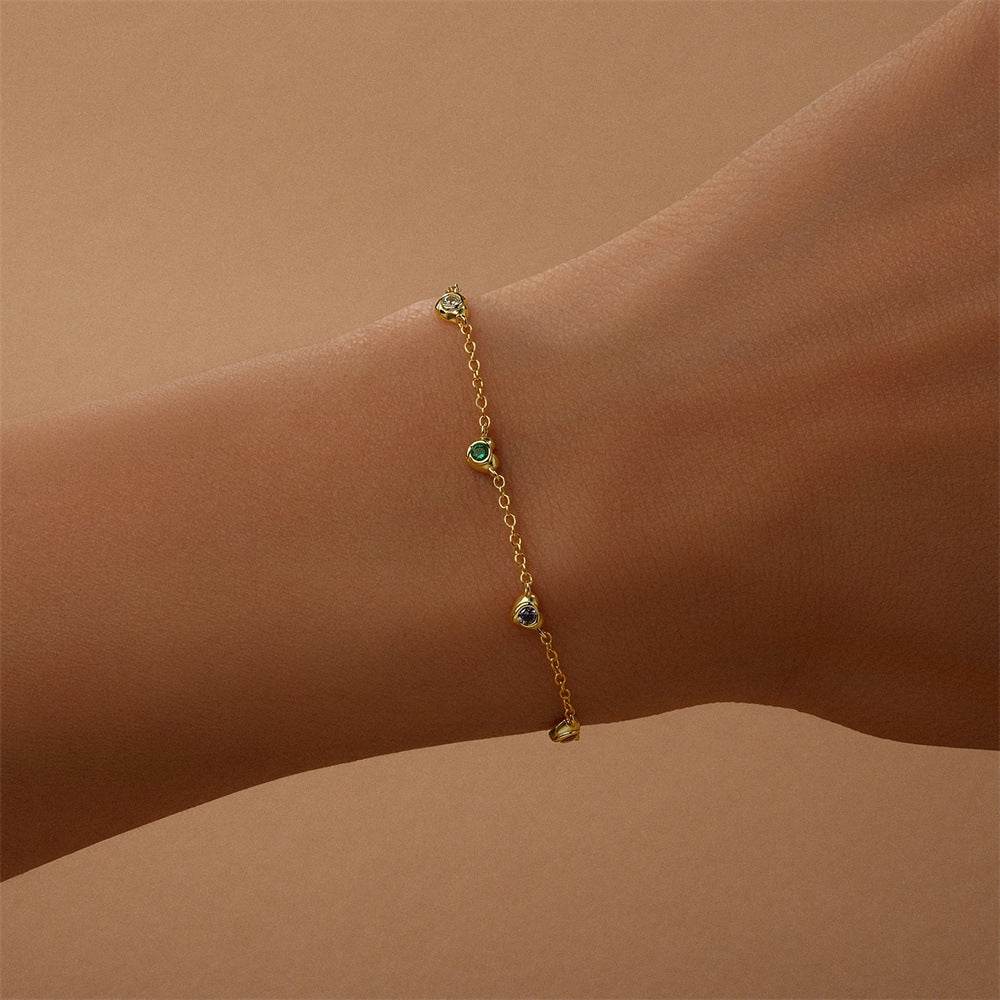 S925 Pure Silver Love Rose Valentine's Day Colorful Zircon Fashion Bracelet - MOWTE
