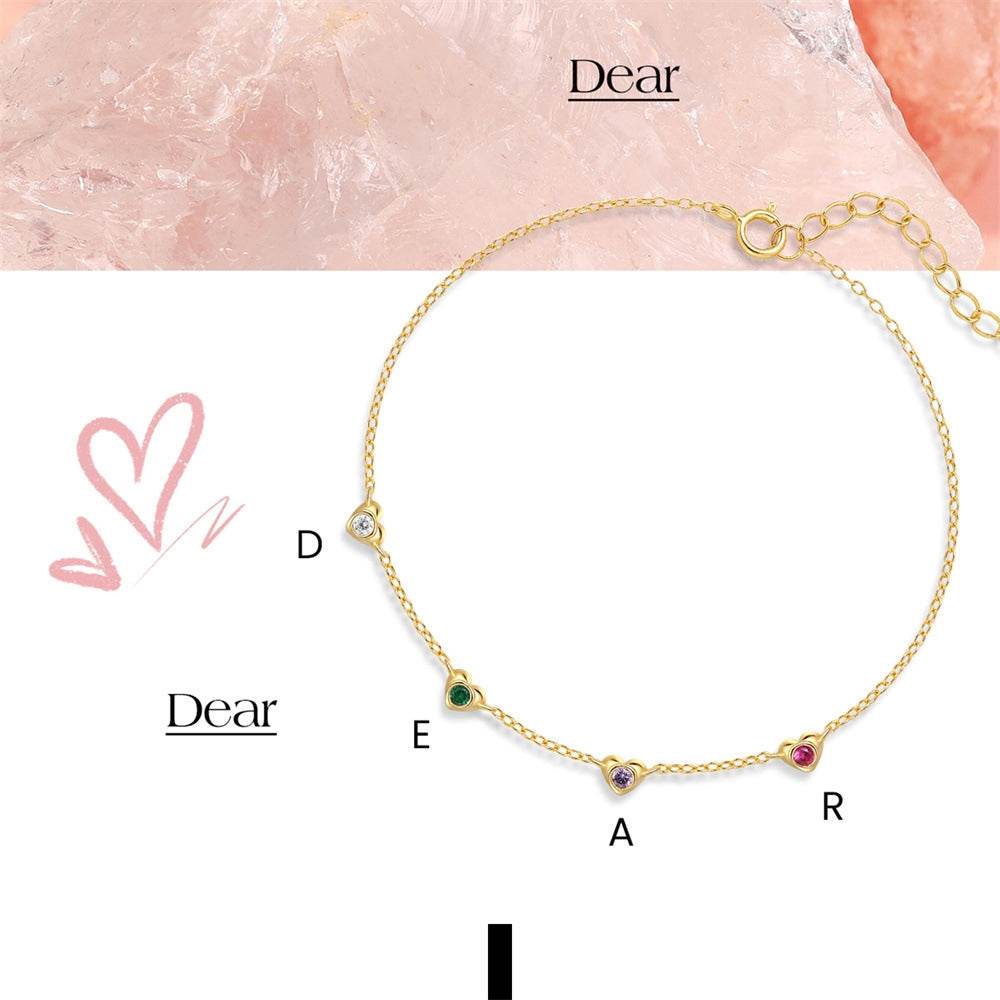 S925 Pure Silver Love Rose Valentine's Day Colorful Zircon Fashion Bracelet - MOWTE