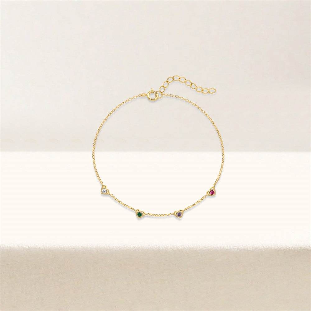 S925 Pure Silver Love Rose Valentine's Day Colorful Zircon Fashion Bracelet - MOWTE