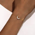 S925 pure silver moon Australian treasure light luxury micro inlaid crescent moon bracelet - MOWTE