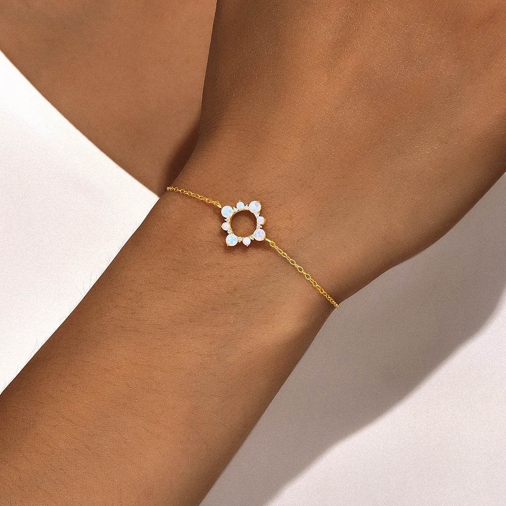 S925 pure silver treasure light luxury micro inlaid crescent bracelet - MOWTE