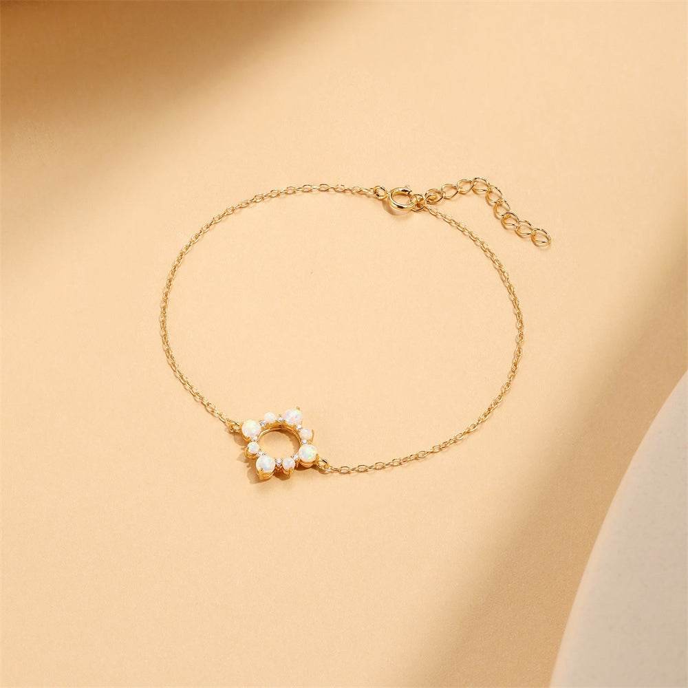 S925 pure silver treasure light luxury micro inlaid crescent bracelet - MOWTE