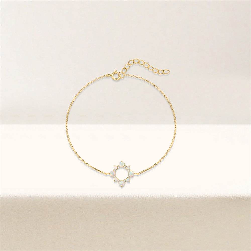 S925 pure silver treasure light luxury micro inlaid crescent bracelet - MOWTE