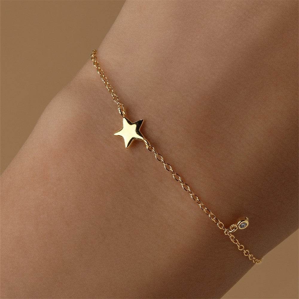 S925 sterling silver pentagram pendant versatile bracelet for daily commuting - MOWTE