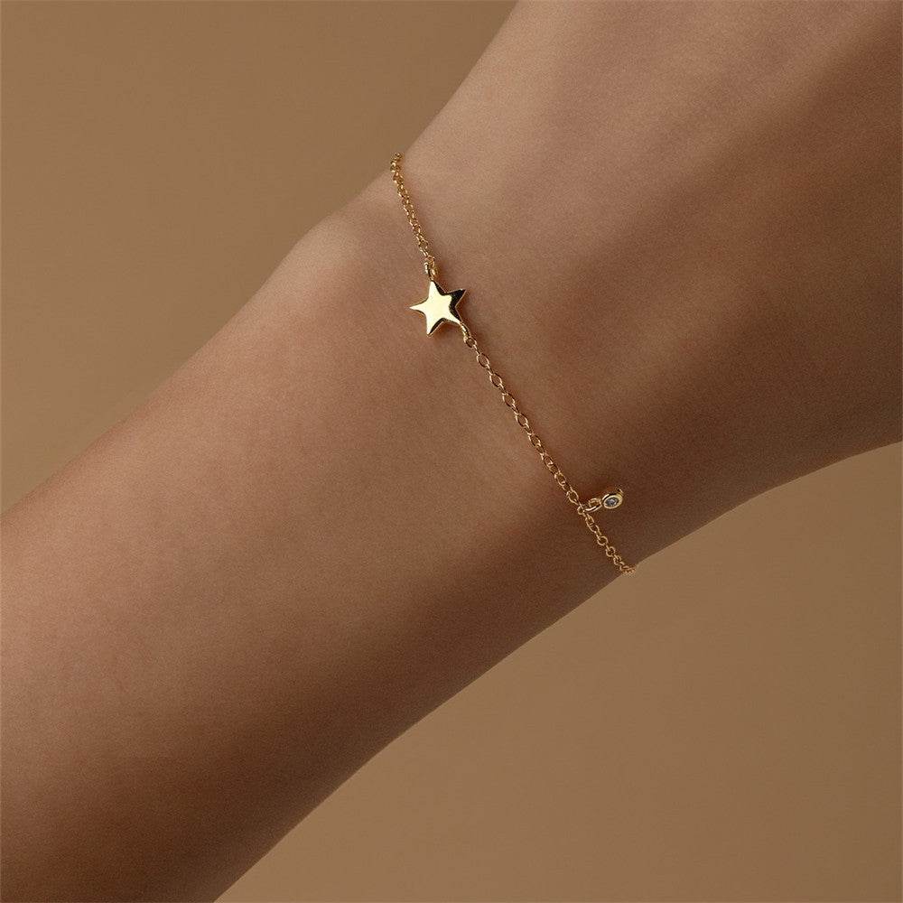 S925 sterling silver pentagram pendant versatile bracelet for daily commuting - MOWTE