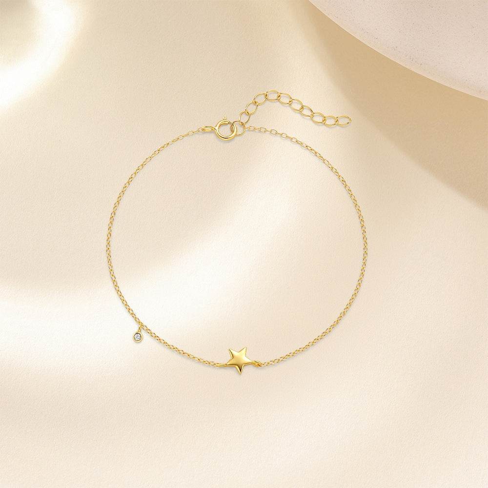 S925 sterling silver pentagram pendant versatile bracelet for daily commuting - MOWTE