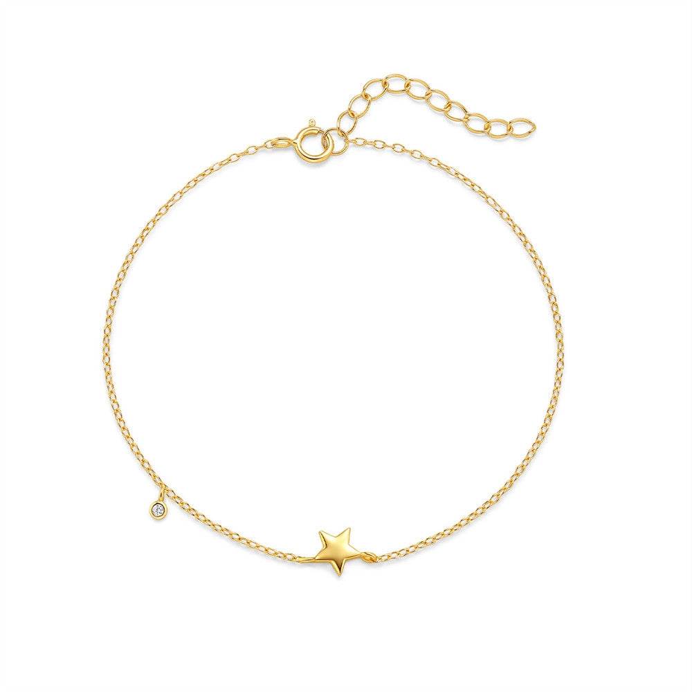 S925 sterling silver pentagram pendant versatile bracelet for daily commuting - MOWTE