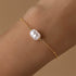 S925 pure silver luxury pearl interval gold bead bracelet - MOWTE