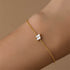 S925 sterling silver daily wear rectangular zircon splicing geometric element bracelet - MOWTE