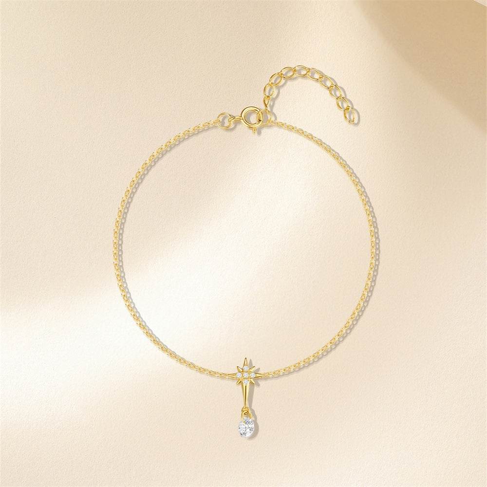 S925 pure silver daily wearing octagonal star studded diamond bracelet - MOWTE