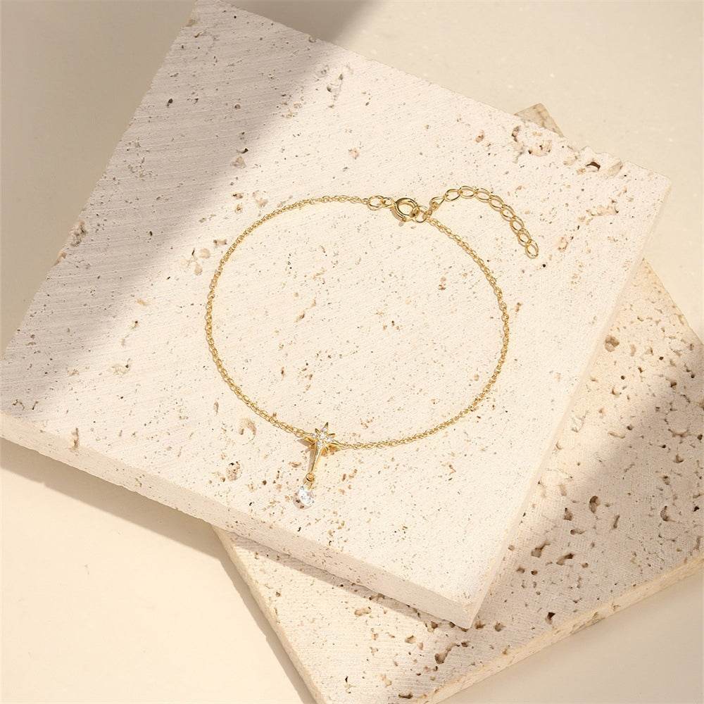 S925 pure silver daily wearing octagonal star studded diamond bracelet - MOWTE