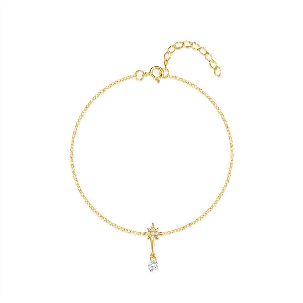 S925 pure silver daily wearing octagonal star studded diamond bracelet - MOWTE