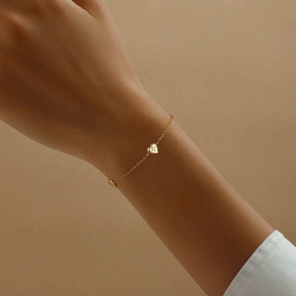 S925 pure silver heart square star layered women's bracelet - MOWTE