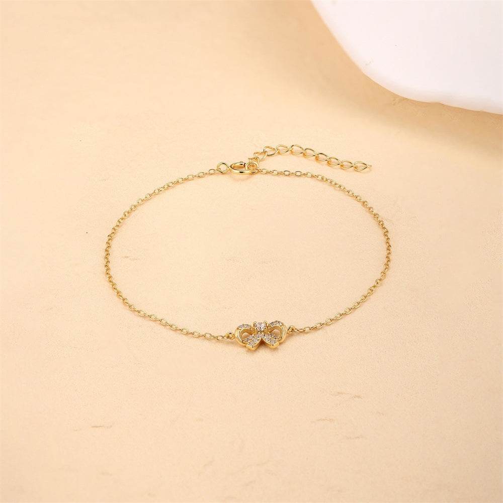 S925 pure silver daily wearing diamond bow bracelet - MOWTE