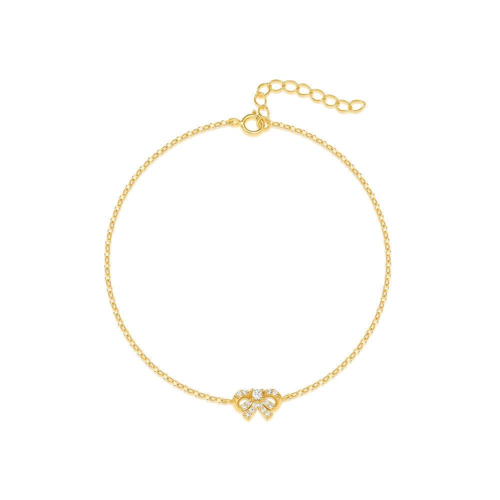 S925 pure silver daily wearing diamond bow bracelet - MOWTE