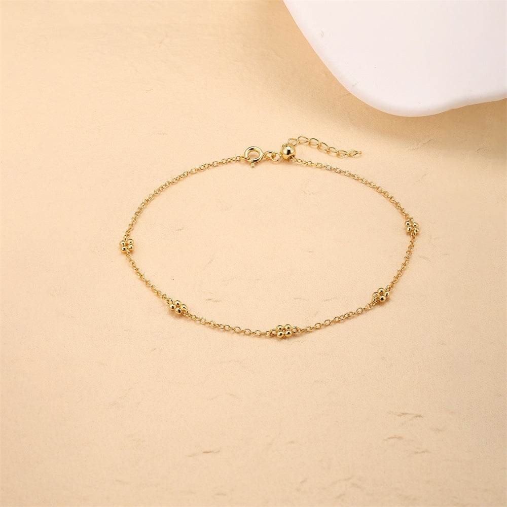 S925 pure silver daisy sweet flower small fresh bracelet - MOWTE