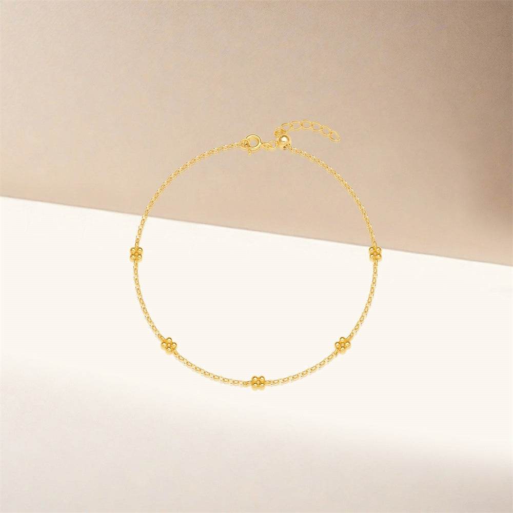 S925 pure silver daisy sweet flower small fresh bracelet - MOWTE