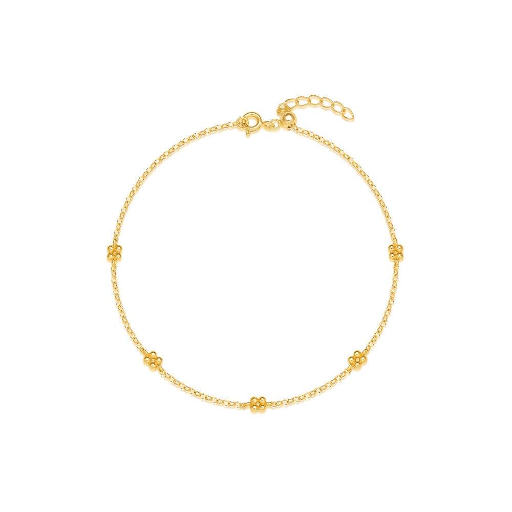 S925 pure silver daisy sweet flower small fresh bracelet - MOWTE