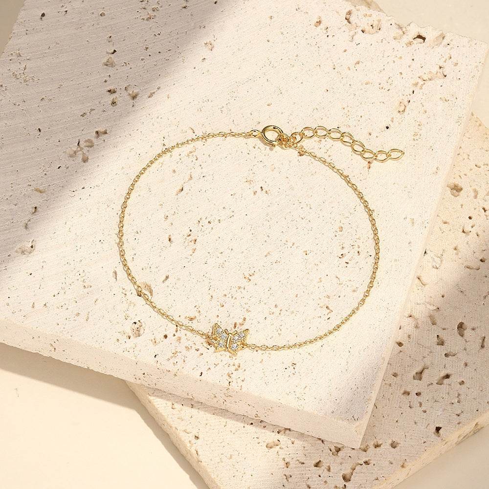 S925 sterling silver daily wear butterfly classic elegant diamond bracelet for women - MOWTE