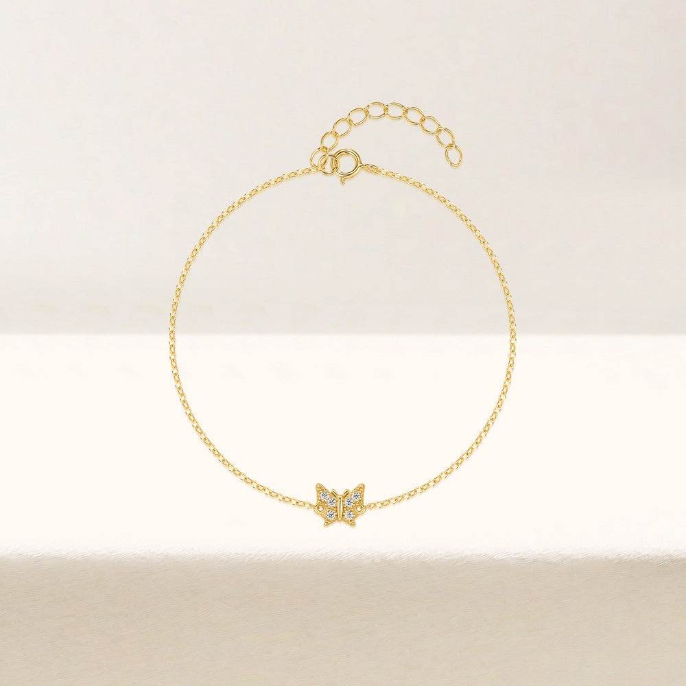 S925 sterling silver daily wear butterfly classic elegant diamond bracelet for women - MOWTE